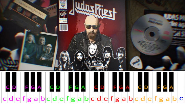 Breaking the Law by Judas Priest (Hard Version) Piano / Keyboard Easy Letter Notes for Beginners