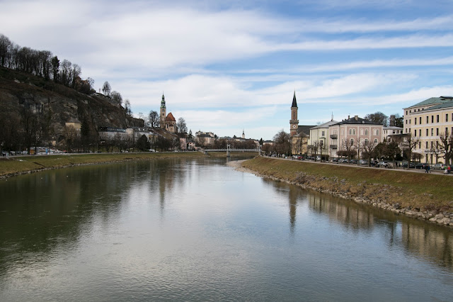 Panorama sul fiume Salzach-Salisburgo