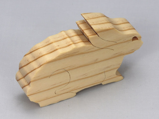Handmade Small Wood Toy Bunny Rabbit - Mini Animal