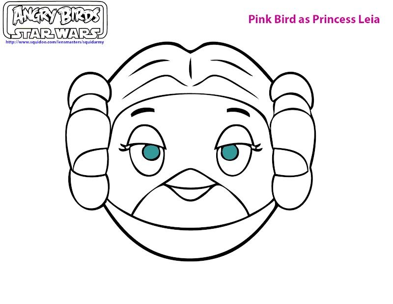 angry birds star wars coloring pages princess leia angry birds star  title=