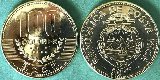 Costa Rica 100 colones 2017 - New type: Accent over U