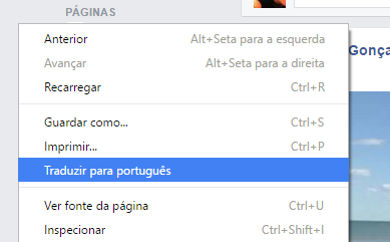 como traduzir o facebook para português usando o Google Chrome