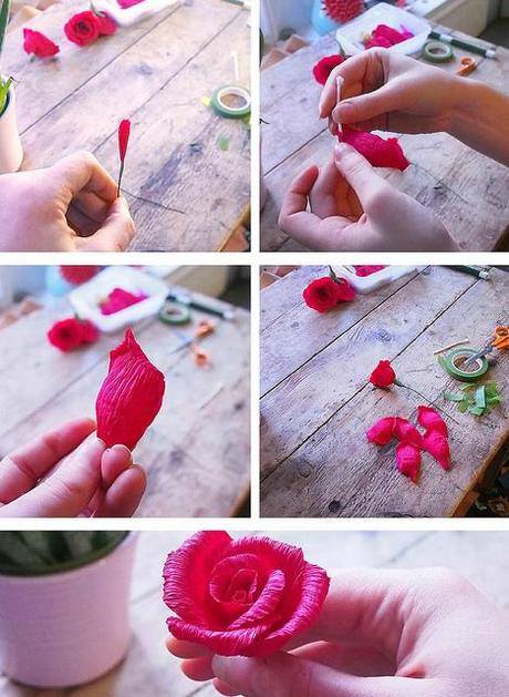 Mistichi Site Cara  membuat  bunga dari  kertas  krep