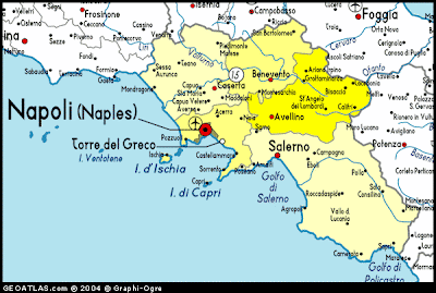 Campania Map Geographic Region