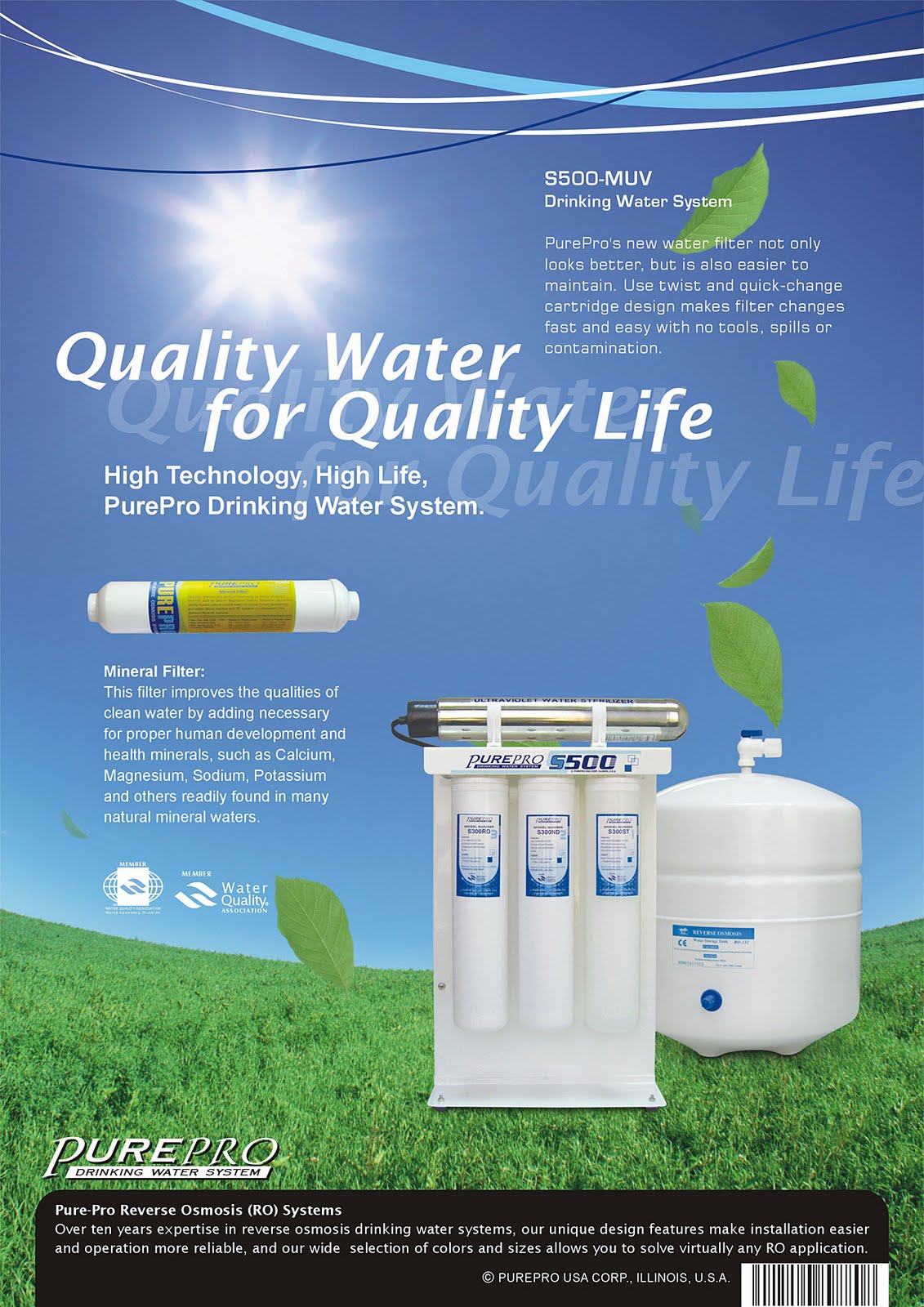 PurePro® S500-MUV Reverse Osmosis Water Filter System