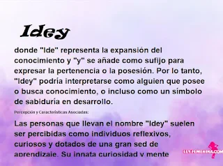 significado del nombre Idey