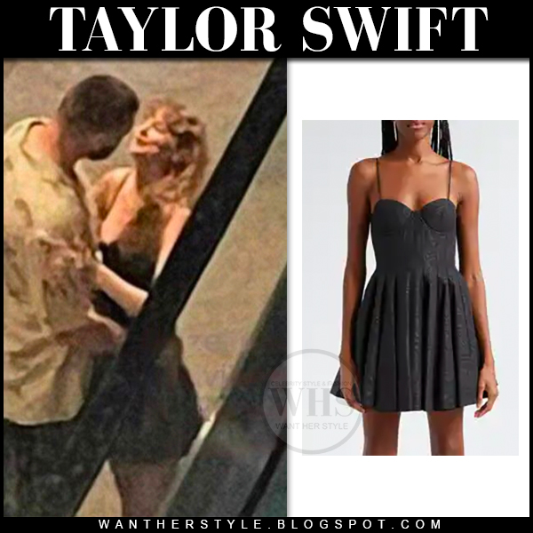 Taylor Swift in black mini skater dress in Singapore