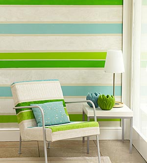 April Interiors: Easy Stripes on Textured Walls
