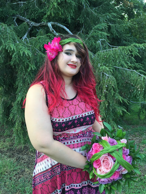 Bohemian Wedding Bouquet and Hairband with Roses and Steel Grass by Stein Your Florist Co.