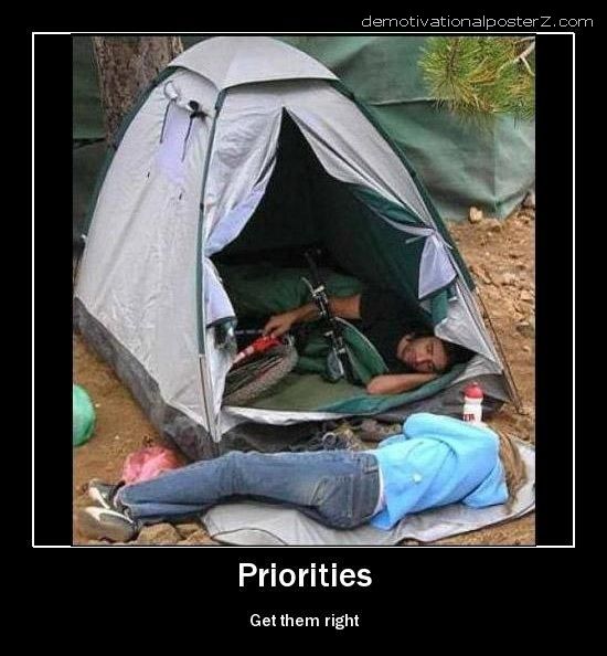 priorities demotivational poster. Labels: demotivational poster