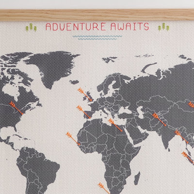 Cross Stitch Map, Create a Unique Memento of Your Travels, Every Holiday or Adventurous Road Trip in Your Own Unique Way