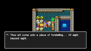 The hero speaks to an NPC in Rimuldar, an NPC in Dragon Quest.