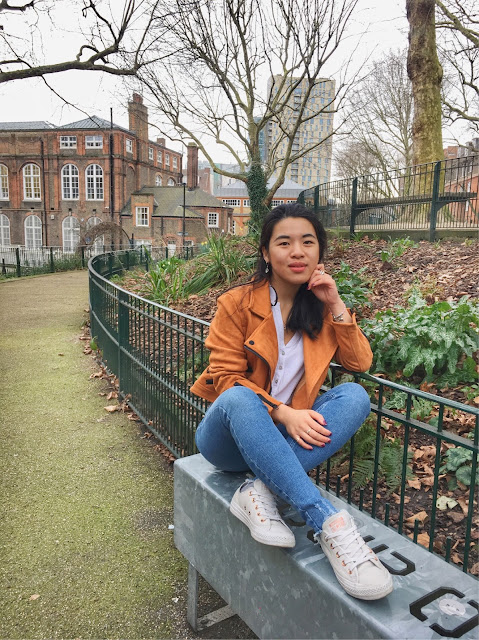 Orange suede jacket outfit