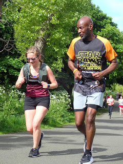 AnThony and me running the Parkrun course.