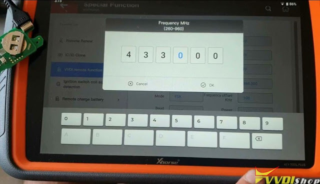 VVDI Key Tool Plus Change Xhorse XKGHG1EN Remote Frequency 6