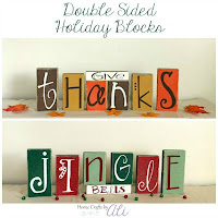 Give Thanks and Jingle Bells Reversible Decor Blocks
