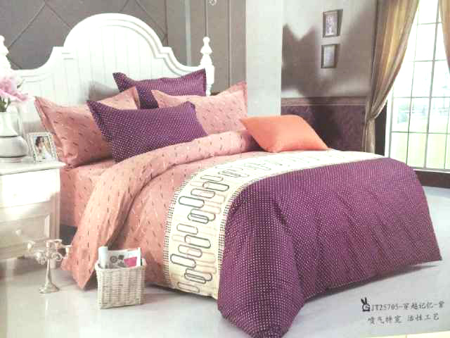 Sprei Cantik Motif Abstrak Pink Ungu