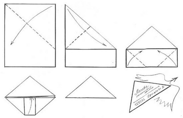 Как в ВОВ складывали письмо треугольником