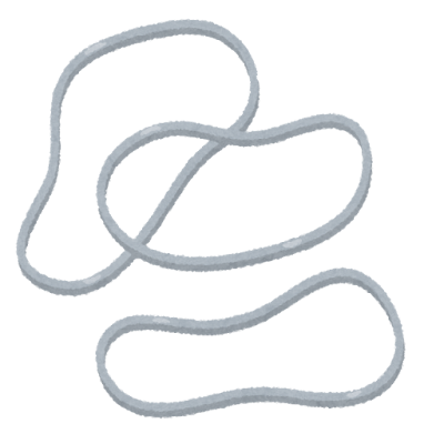 白い輪ゴムのイラスト