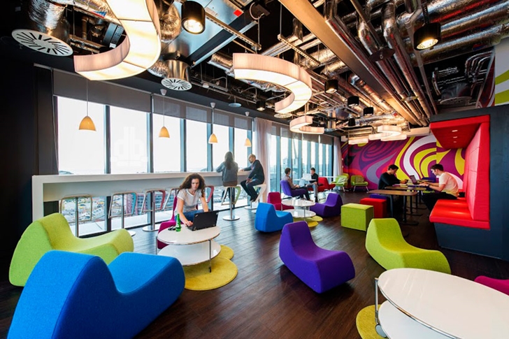 Colorful chairs in Google office in Dublin 