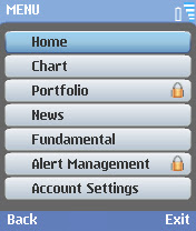 Market Simplified Financial client for mobile phone