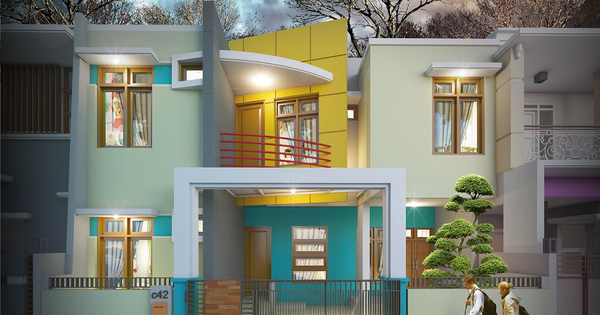 Desain renovasi rumah modern minimalis dua lantai di 