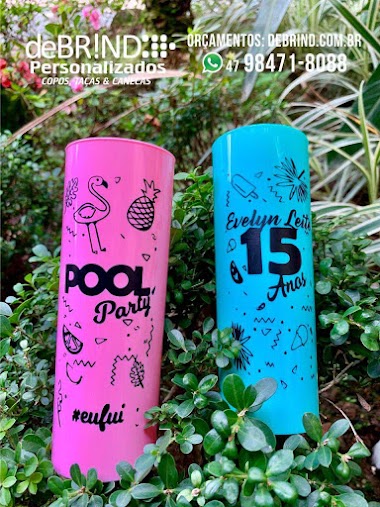 → 15 anos copos personalizados pool party 