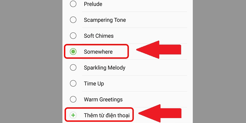 Chọn nhạc chuông cho điện thoại