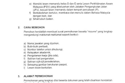 kerja kosong pemandu peribadi