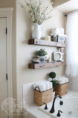 diy farmhouse floating shelves. The best diy farmhouse decor projects for you home! Farmhouse decor and decorating ideas.