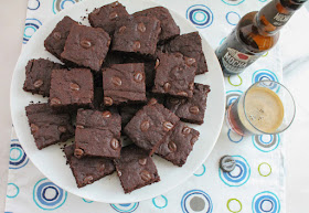 Food Lust People Love: Mocha Stout brownies are rich and chocolaty with a subtle deep flavor from the stout. I used Bateman’s Mocha Stout which is available here in Dubai, but you can substitute your own favorite local brew.