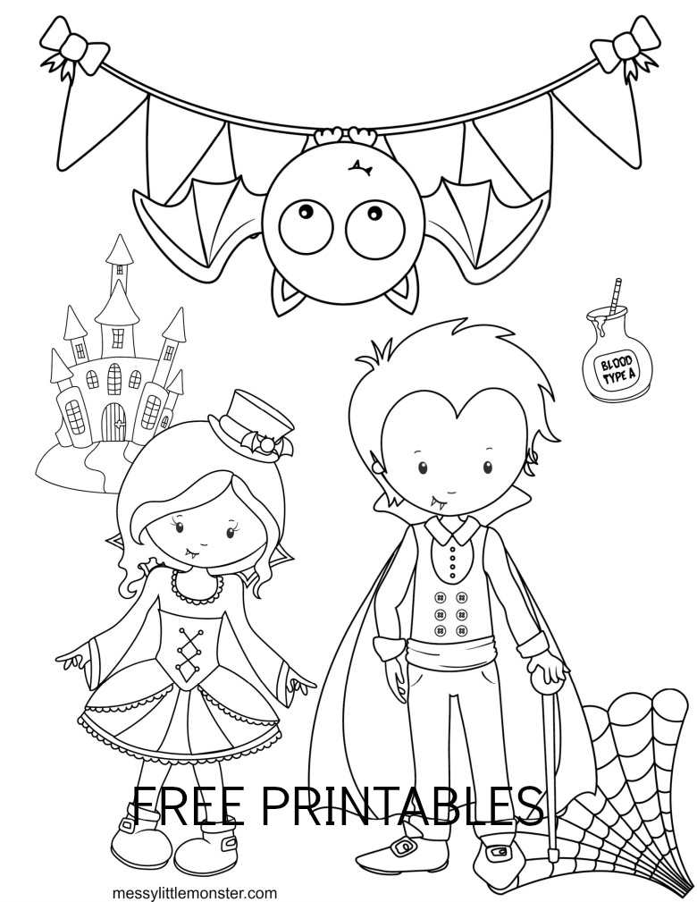 Halloween Colouring Pages For Kids Messy Little Monster