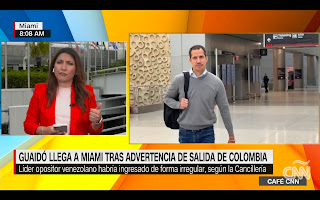 Indésirable en Colombie, Juan Guaido arrive à Miami. (capture d’écran)