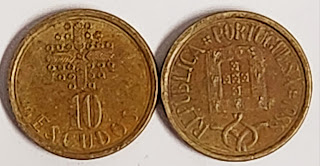 Portugal 10 Escudos Nickel brass @ 30
