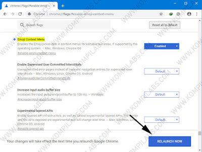 Cara mengaktfikan Emoji di context menu pada Google Chrome