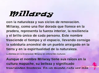 ▷ Significado del nombre Millaray