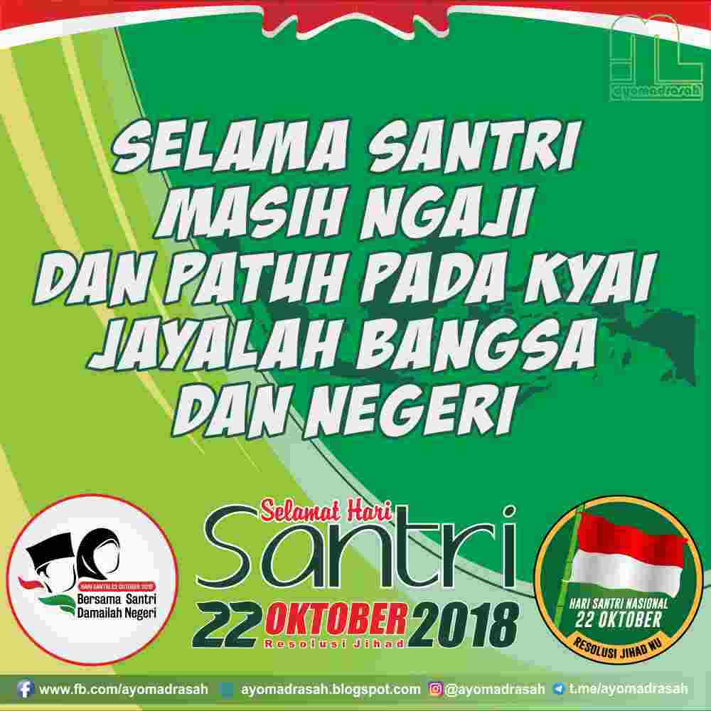 Kumpulan Gambar Ucapan Hari Santri 2018  RajinSekolah.com