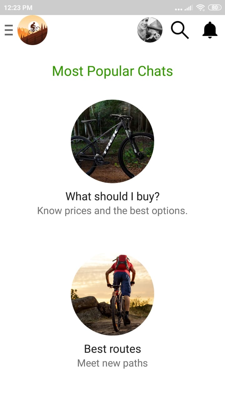 Captura de pantalla de la App Mountain Bike