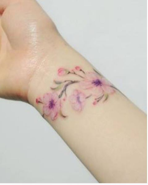 flower tattoo pastel