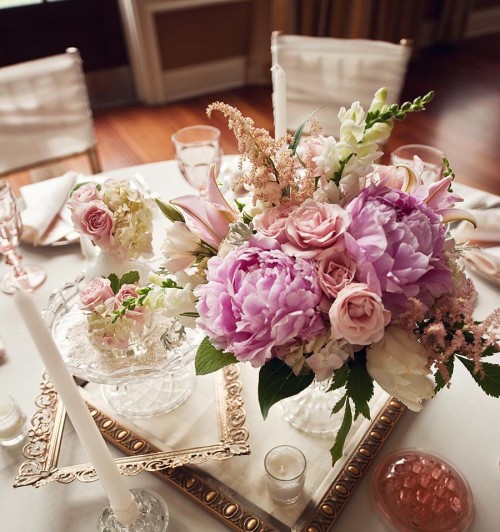  wedding tablescape in pink and champagne hues that makes me think of A