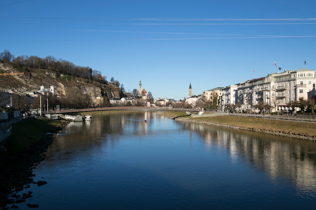 Panorama dal fiume Salzach-Salisburgo