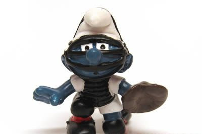 Baseball Catcher Smurf - white uniform