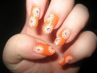 Orange Juce Nail Art Fashion