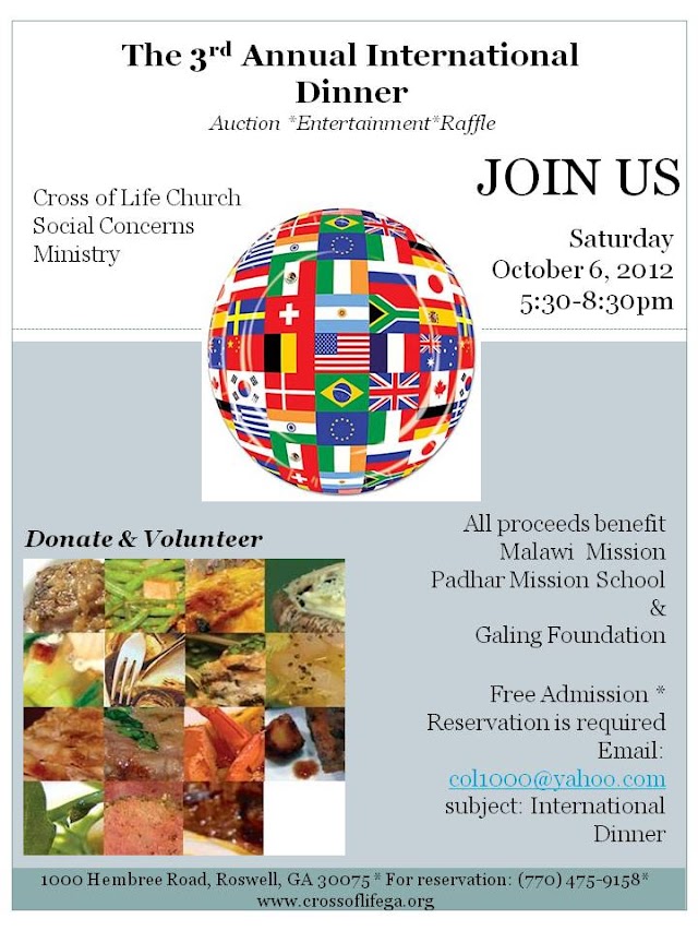 Save the Date: Saturday, October 6 International Dinner & Auction