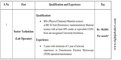 Senior Technician - Lab Operator - Electronics or Instrumentation or Material science Engineering Jobs in Indian Institute of Technology, Madras