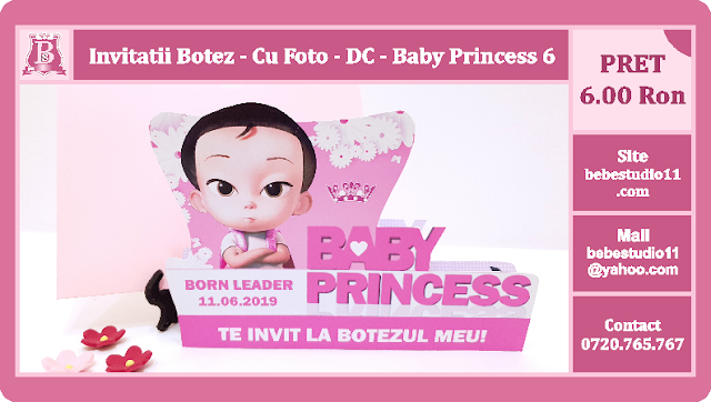 invitatii botez Baby Princess