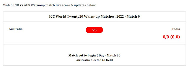 India vs Australia Warm-Up Match Live Updates