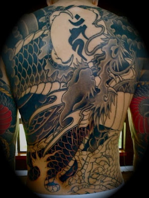 Japanese Dragon Tattoo Design on Back