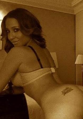 Adrienne Bailon name tattoo on left butt cheek.