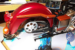 Rear mudguards fitted to 1/6 Harley Davidson